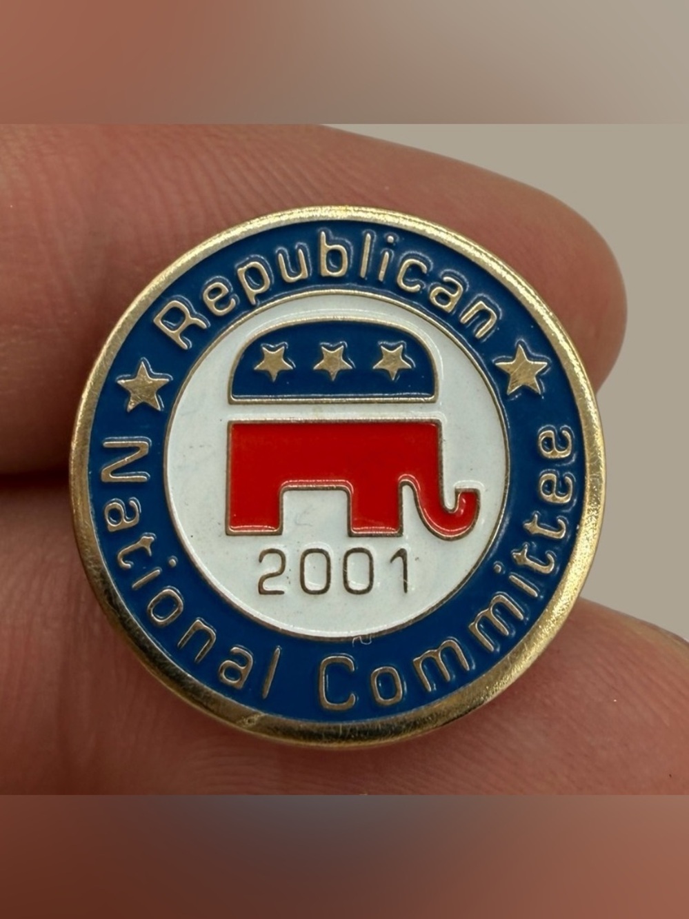 Vintage Republican National Committee Enamel Lapel Pin Elephant